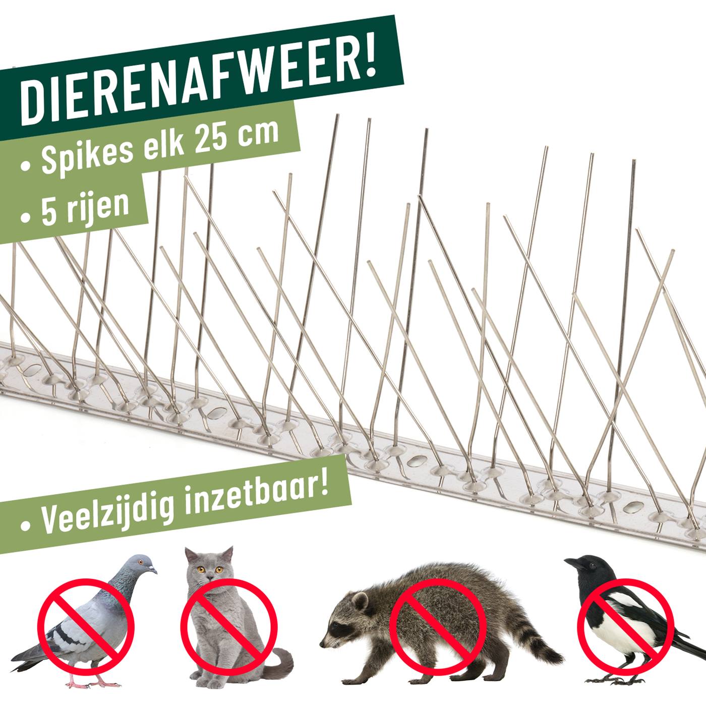 VOSS.garden duvavvisare 100cm "Premium" fågelpiggar: Högkvalitativ, rostfri fågelavvisare i rostfritt stål för effektiv och permanent avskräckning av duvor och fåglar.