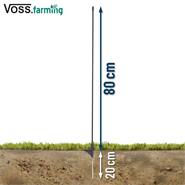 Glasfiberstolpe 80 cm, stängselpinne med tramp, oval, svart, 5 st.-pack, VOSS.farming