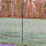Glasfiberstolpe 110cm, 10-pack, 4x isolator, svart stängselpinne med tramp, VOSS.farming