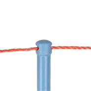 Fårstängsel TitanNet Premium 50 m x 108 cm, 14 stolpar dubbelspets, styva lodräta trådar, blå-orange