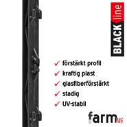 Plaststolpe 20-pack, "farm 105", 105cm, svart, VOSS.farming