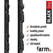 Stängselstolpar "farm 156" 40-pack, 156cm, 136cm ovanför marken, plast, svart, VOSS.farming