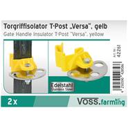 Grindankare "Versa" 3-vägs, 2-pack, grindisolator till T-stolpe, gul, VOSS.farming