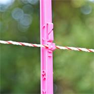 Stängselstolpar "style", 20st plaststolpar 156 cm, dubbeltramp, pink, VOSS.farming