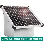Solcellspaket: Elstängselaggregat HELOS 4 + Solcellspanel 35W + Metallbox, VOSS.farming