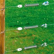 Monteringskit "Horro" för ståltråd i hörn, stängseländar: Äggisolator, Stängselfjäder, Trådspännare,