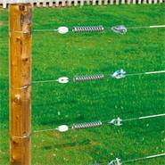 Monteringskit "Horro" för ståltråd i hörn, stängseländar: Äggisolator, Stängselfjäder, Trådspännare,