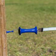 Grindhandtag inkl. bandanslutning 40 mm Litzclip®, premium stängselhandtag, blå
