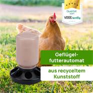 Foderautomat för höns, kycklingar, fågel, återvunnen plast, 1 kg
