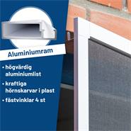 Myggnät inkl. ram, insektsskydd till fönster, flugskärm, 120x140cm, vit, SAMUFLY