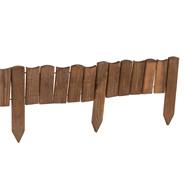 Rabattavgränsare, ministaket, rabattkant, 110 x 15 cm, gräskant, kantskydd, trä, brun