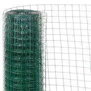 Stängselpaket: Voljärnät 10 m x 100 cm, 25,4 x 25,4 mm,  + 8x metallstolpar, grön, VOSS.farming