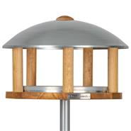Fågelbord "Kolding" i trä, metalltak, inkl. stolpe, VOSS.garden