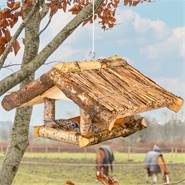 Fågelbord "Lehe" i trä, halmtak, för upphängning, VOSS.garden