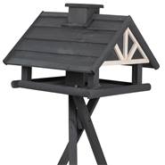 Fågelbord "Valla" i trä inkl. stativ, grå/vit, VOSS.garden