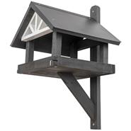 Fågelbord „Morby“, fågelbord för väggmontering, svart-vit, VOSS.garden