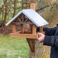 Fågelbord "Mora", fågelhus för väggmontering, hög kvalitet, brun, VOSS.garden