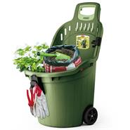 Trädgårdskärra "Helply", transportkärra, lövkärra, trädgårdsvagn, 50 Liter, grön