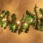 Julgirlang med belysning, grangirlang, timer-funktion, 5 m, varmvitt ljus