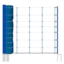 Fårstängsel TitanNet Premium Plus 50 m x 108 cm, 14 stolpar dubbelspets, styva lodräta stöd, blå-vit