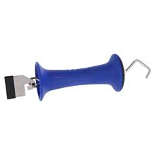 Grindhandtag inkl. bandanslutning 40 mm Litzclip®, premium stängselhandtag, blå