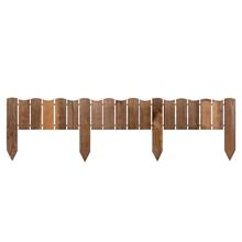 Rabattavgränsare, ministaket, rabattkant, 110 x 15 cm, gräskant, kantskydd, trä, brun