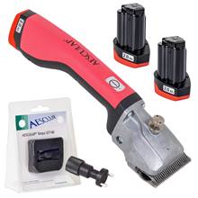 Batteridriven klippmaskin "Bonum", hästsax, rosa, + 2x batteri + TORQUI, AESCULAP