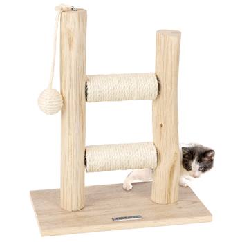 Klösmöbel "Morea", premium klöspelare, kattmöbel för klös och lek, tanoakträ, 43 cm, VOSS.pet