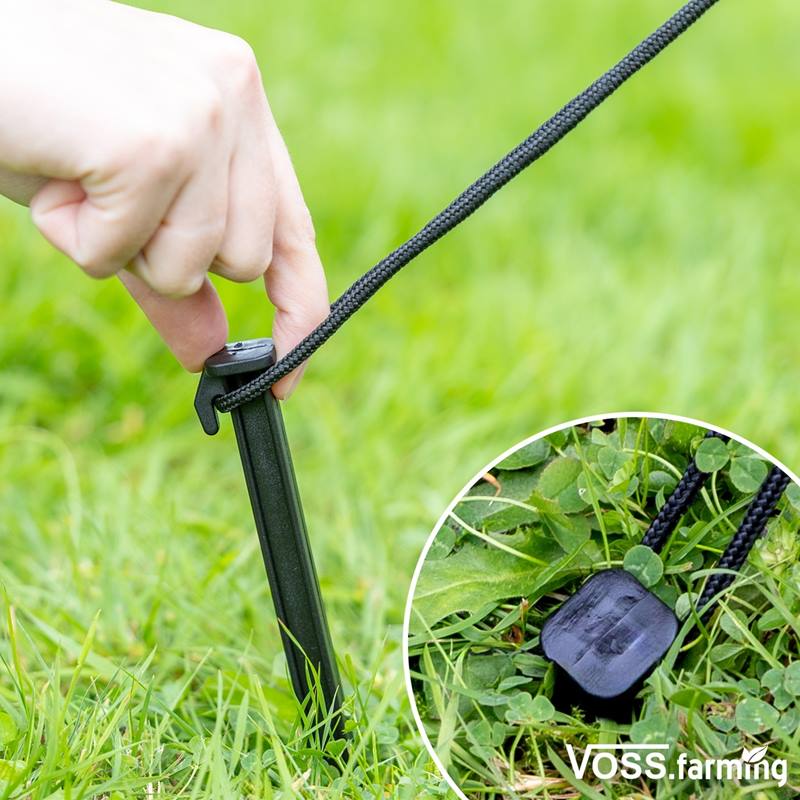 Stor vy av bild Stängselnät classic 20 m x 90 cm, 12 stolpar, grön, utan el, VOSS.farming